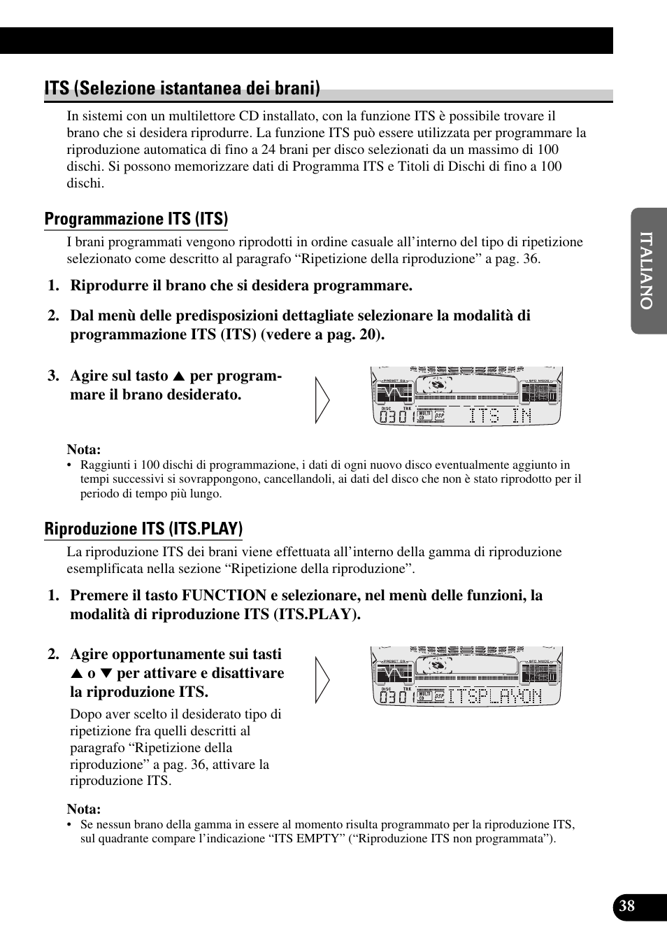 Its (selezione istantanea dei brani), Programmazione its (its), Riproduzione its (its.play) | Cancellazione di un brano programmato, Cancellazione di un disco programmato | Pioneer FH-P6600R User Manual | Page 101 / 188