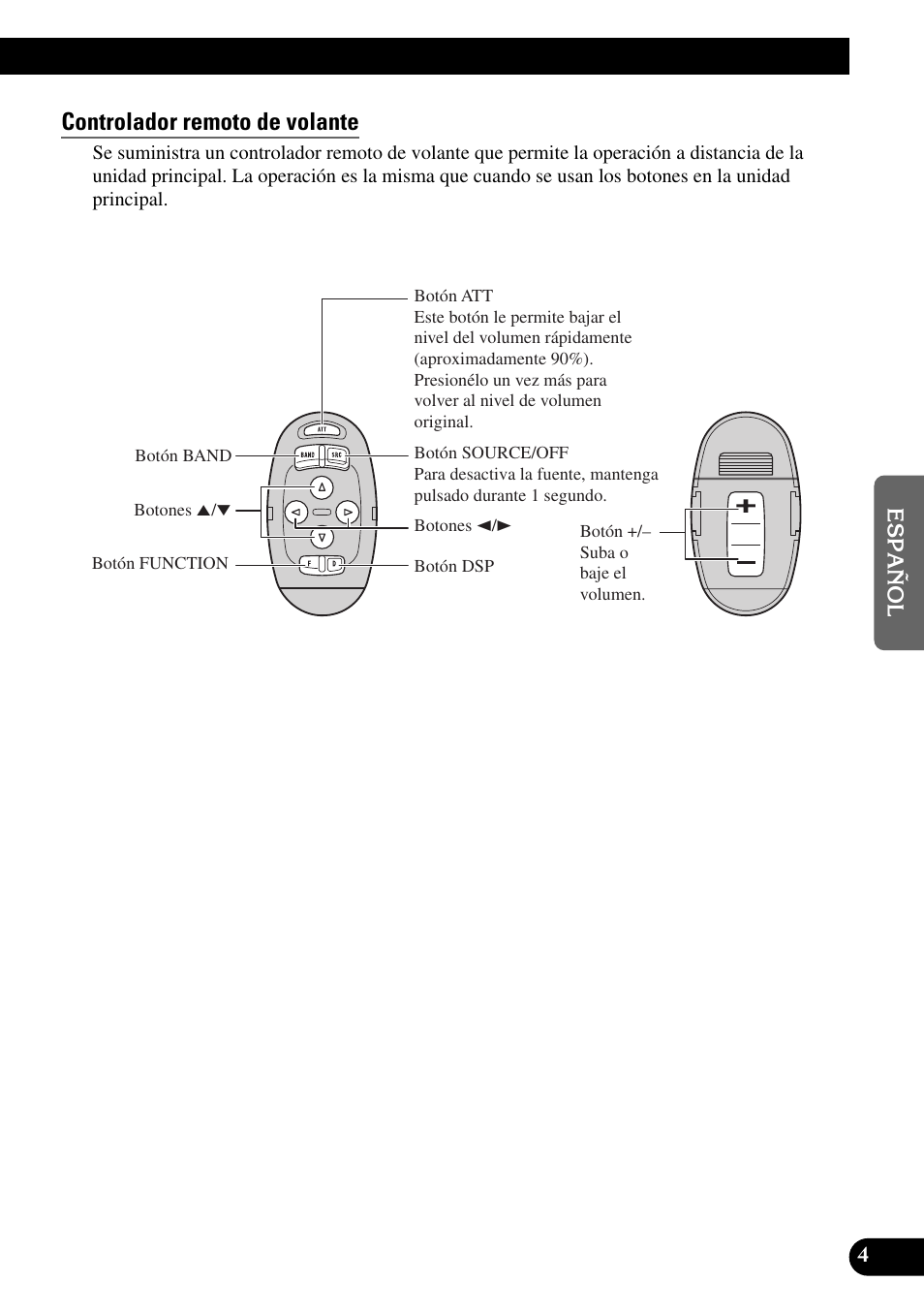 Controlador remoto de volante | Pioneer FH-P6600R User Manual | Page 129 / 188