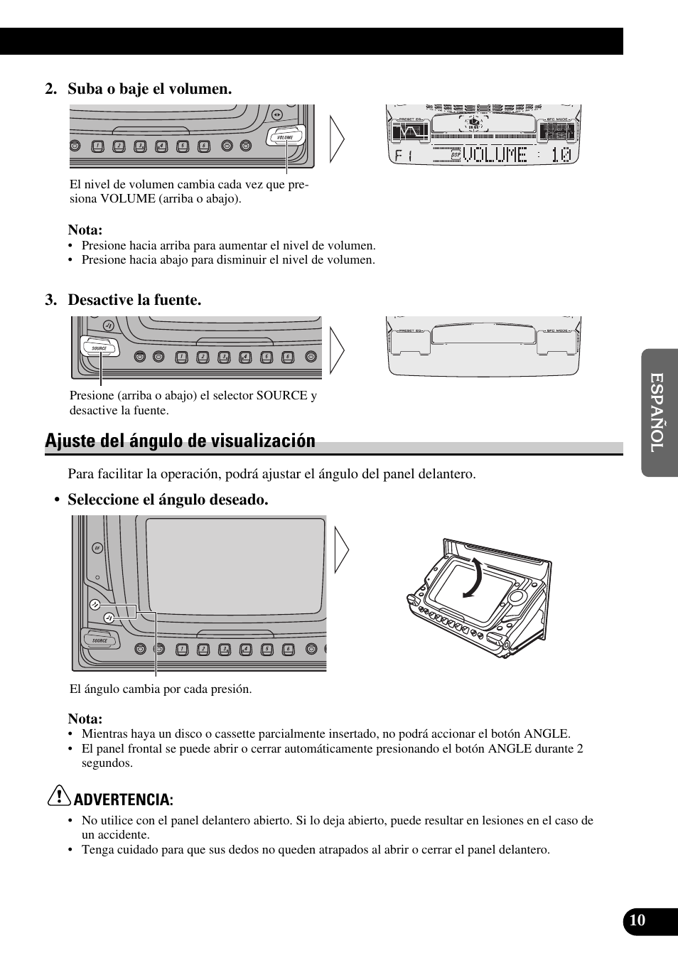Ajuste del ángulo de visualización | Pioneer FH-P6600R User Manual | Page 135 / 188