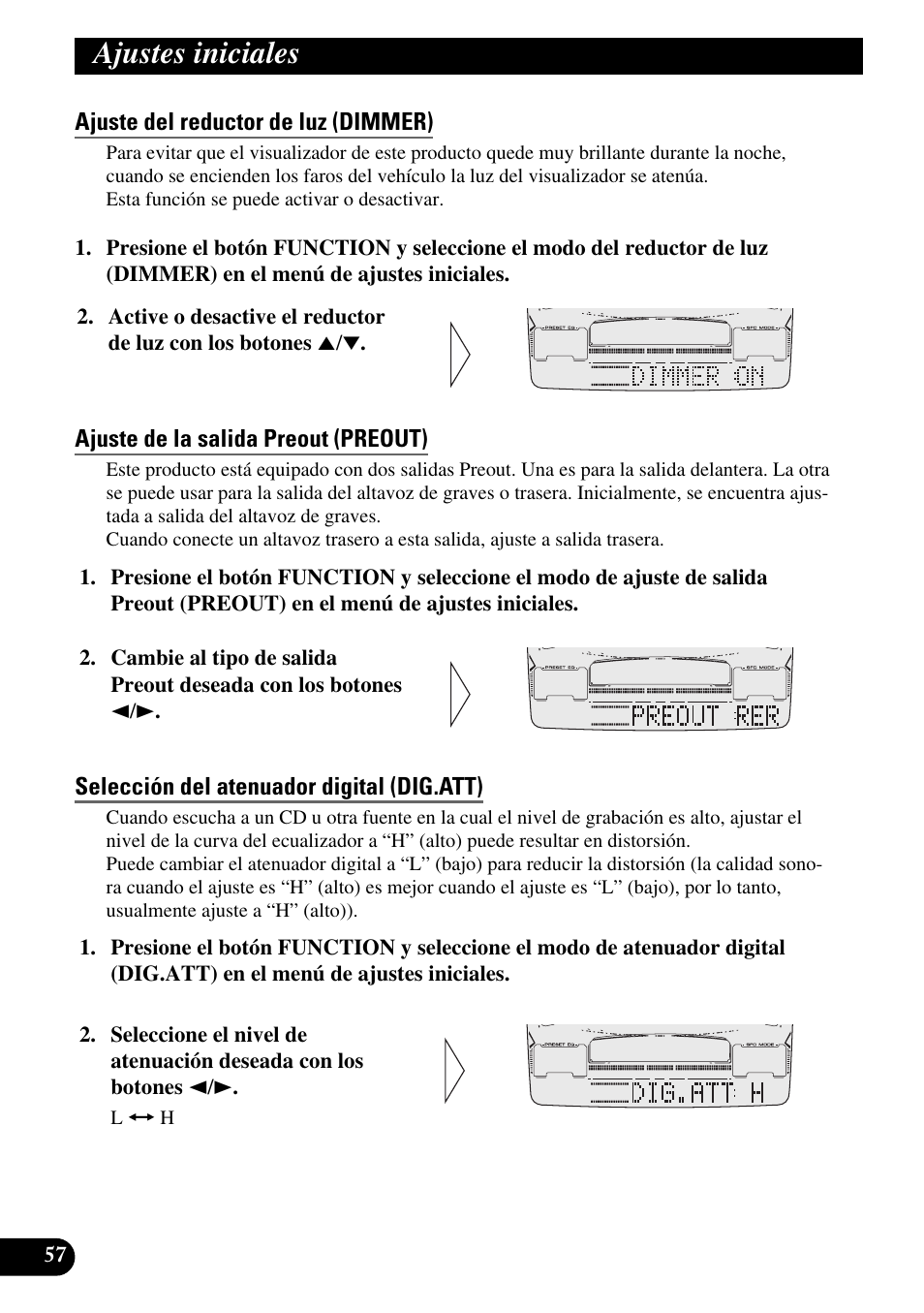Ajustes iniciales | Pioneer FH-P6600R User Manual | Page 182 / 188