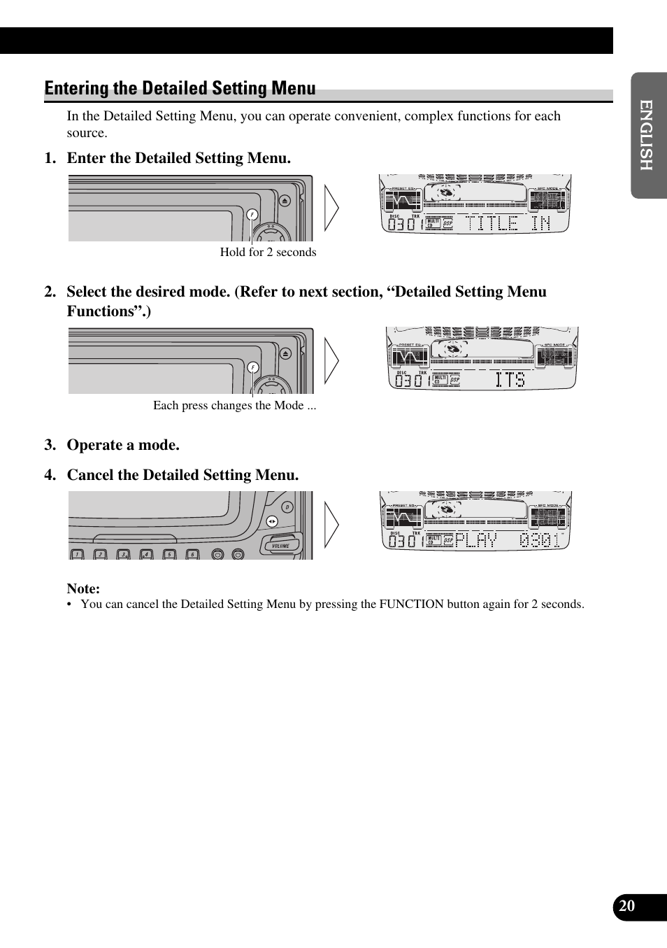 Entering the detailed setting menu | Pioneer FH-P6600R User Manual | Page 21 / 188