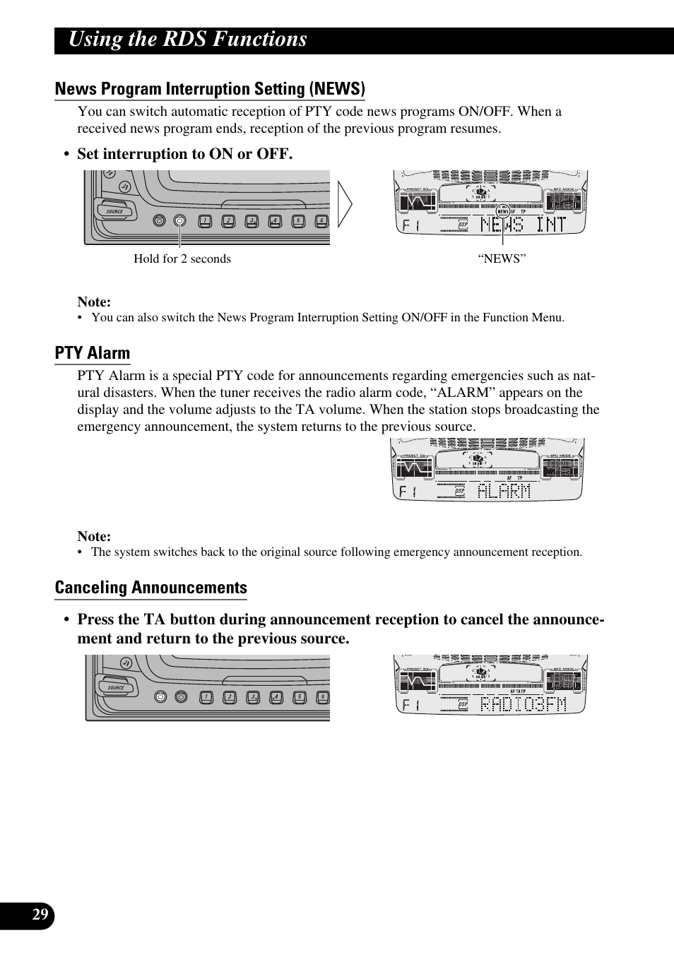 A title (english) using the rds functions | Pioneer FH-P6600R User Manual | Page 30 / 188