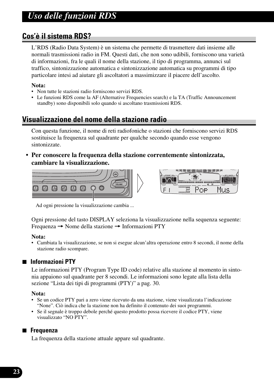 Uso delle funzioni rds, Cos’è il sistema rds? visualizzazione del nome, Della stazione radio | Cos’è il sistema rds, Visualizzazione del nome della stazione radio | Pioneer FH-P6600R User Manual | Page 86 / 188