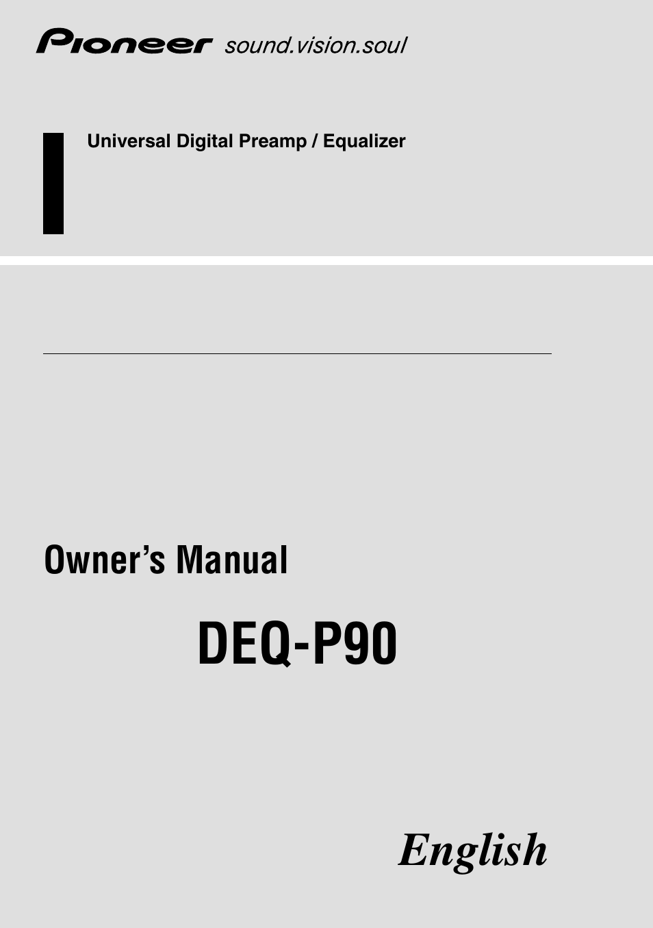 Pioneer DEQ-P90 User Manual | 58 pages
