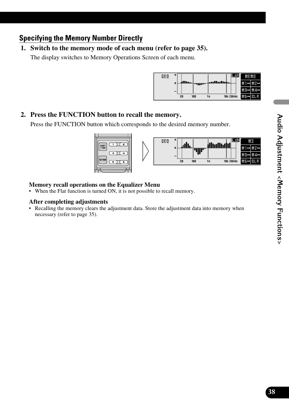 Specifying the memory number directly | Pioneer DEQ-P90 User Manual | Page 39 / 58