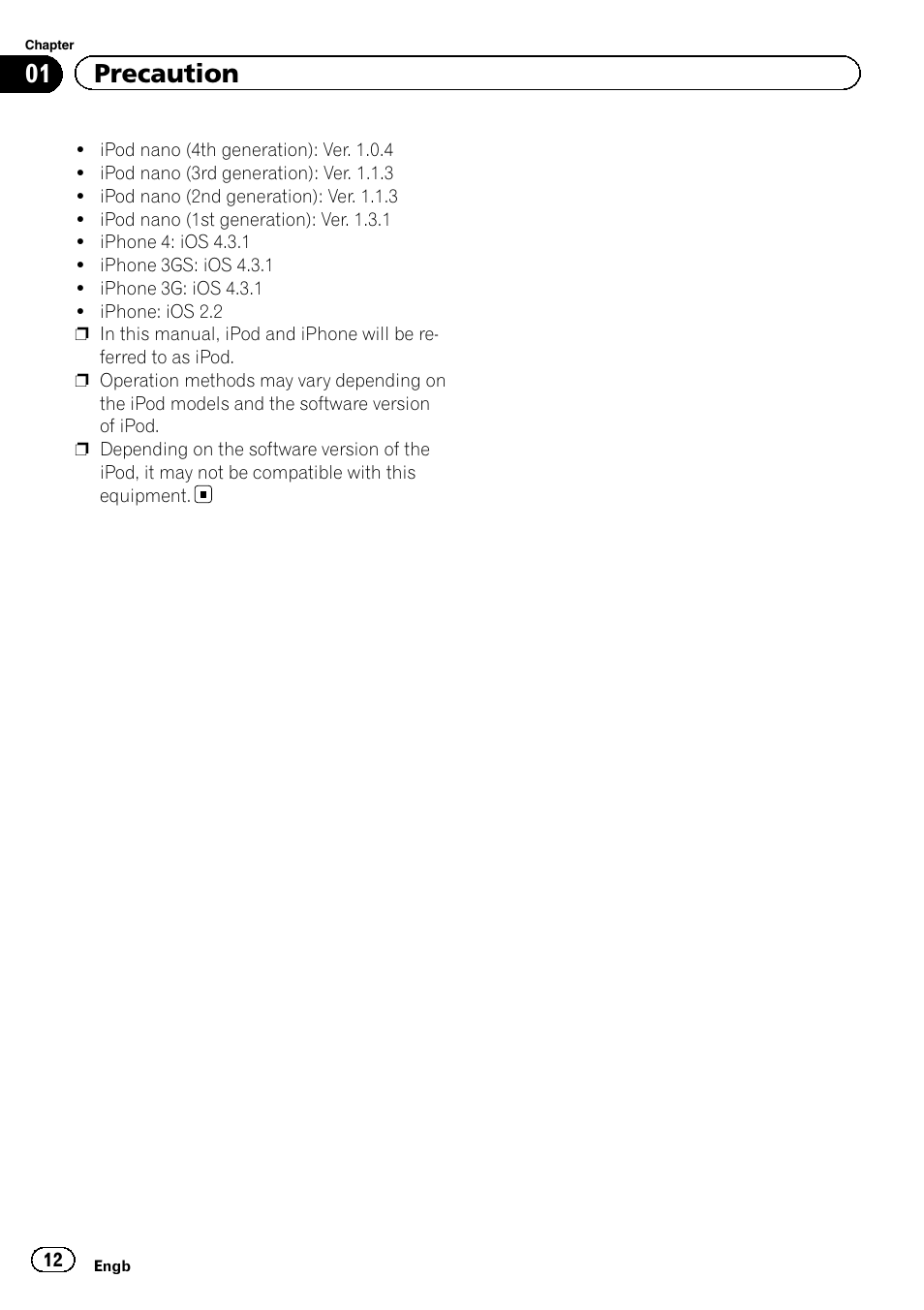01 precaution | Pioneer CNSD-239FM User Manual | Page 12 / 28