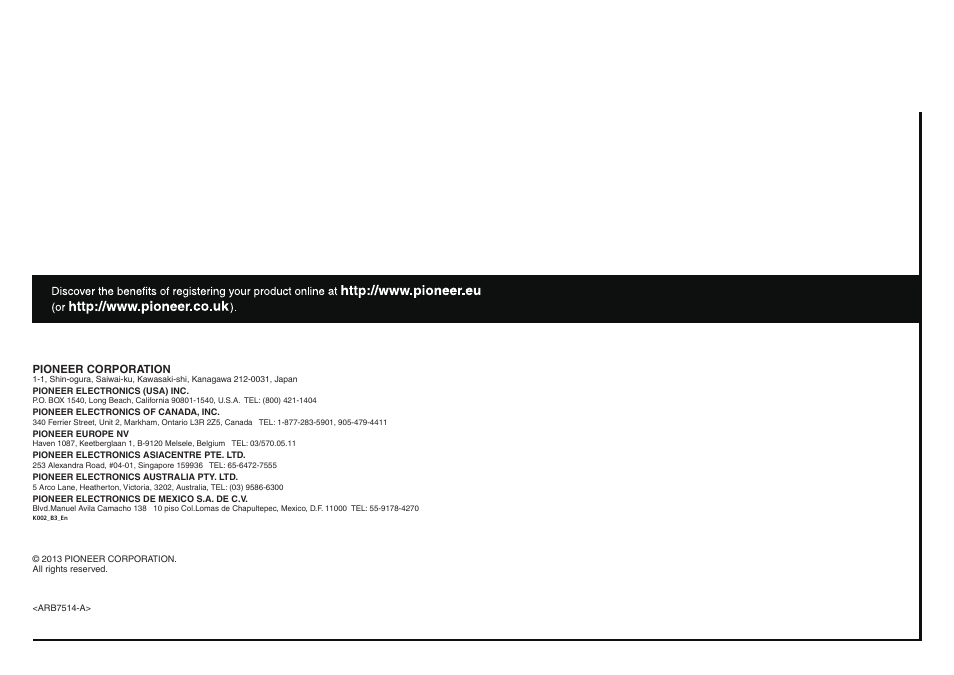 Pioneer SC-1223-S User Manual | Page 119 / 119