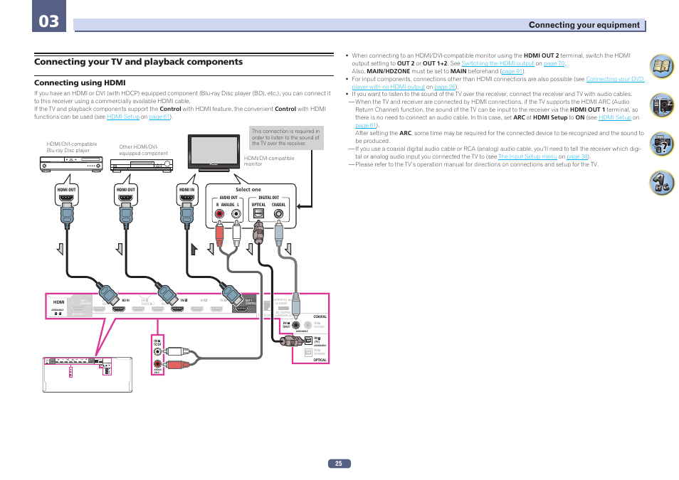 Connecting your tv and playback components | Pioneer SC-1223-S User Manual | Page 25 / 119