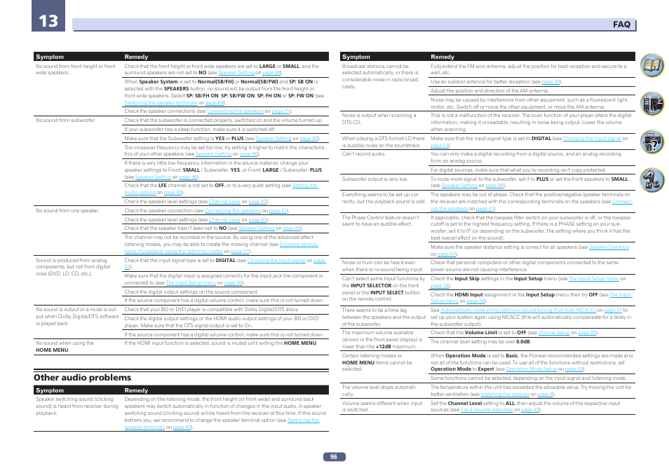 Other audio problems | Pioneer SC-1223-S User Manual | Page 96 / 119