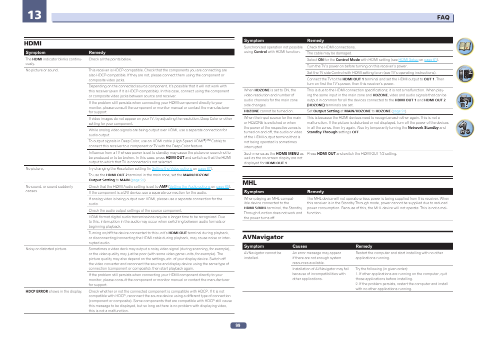 Hdmi mhl avnavigator | Pioneer SC-1223-S User Manual | Page 99 / 119