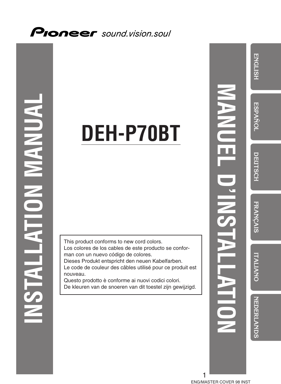 Pioneer DEH-P70BT User Manual | 86 pages