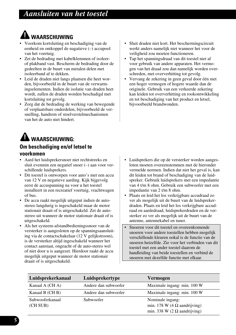 Aansluiten van het toestel | Pioneer GM-D515 User Manual | Page 66 / 74