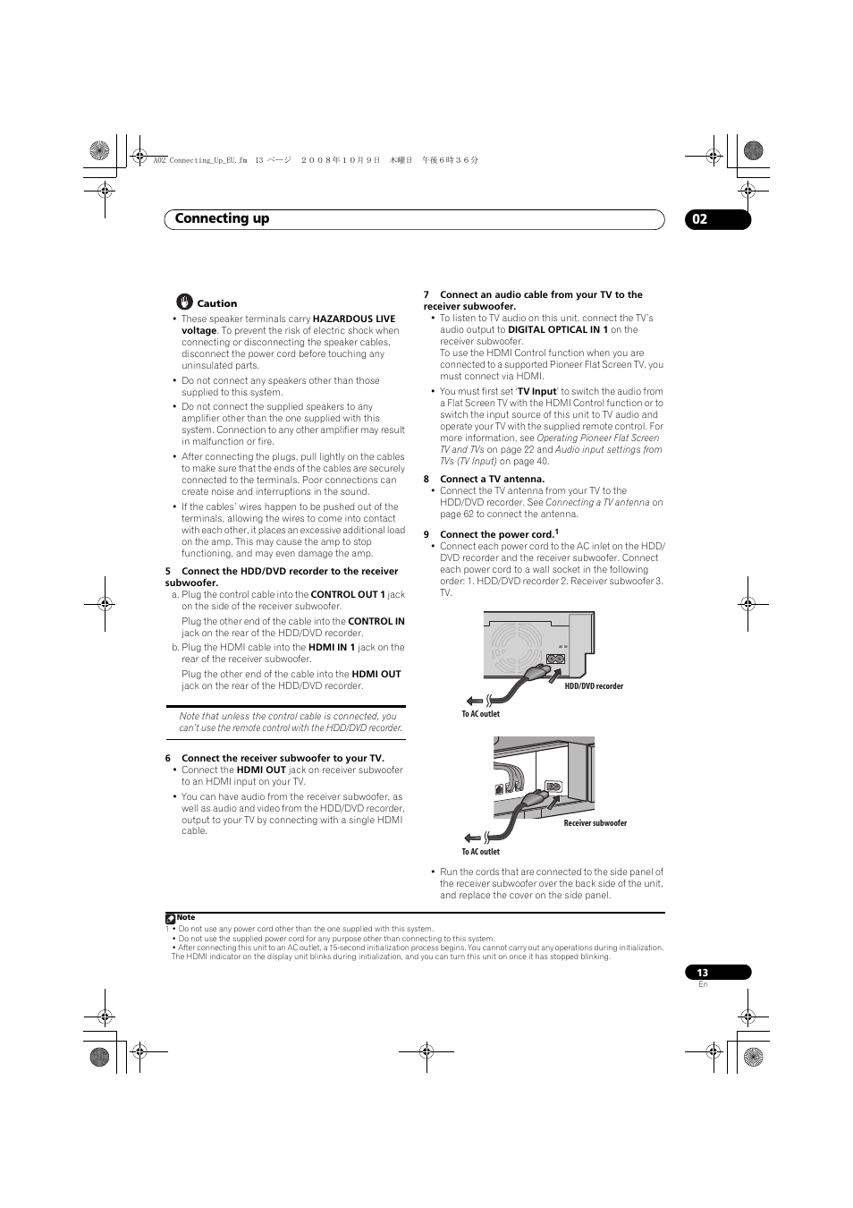 Connecting up 02 | Pioneer LX01 User Manual | Page 13 / 182