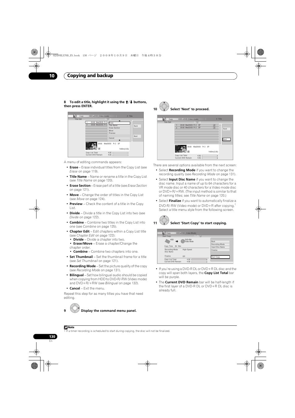 Copying and backup 10 | Pioneer LX01 User Manual | Page 130 / 182