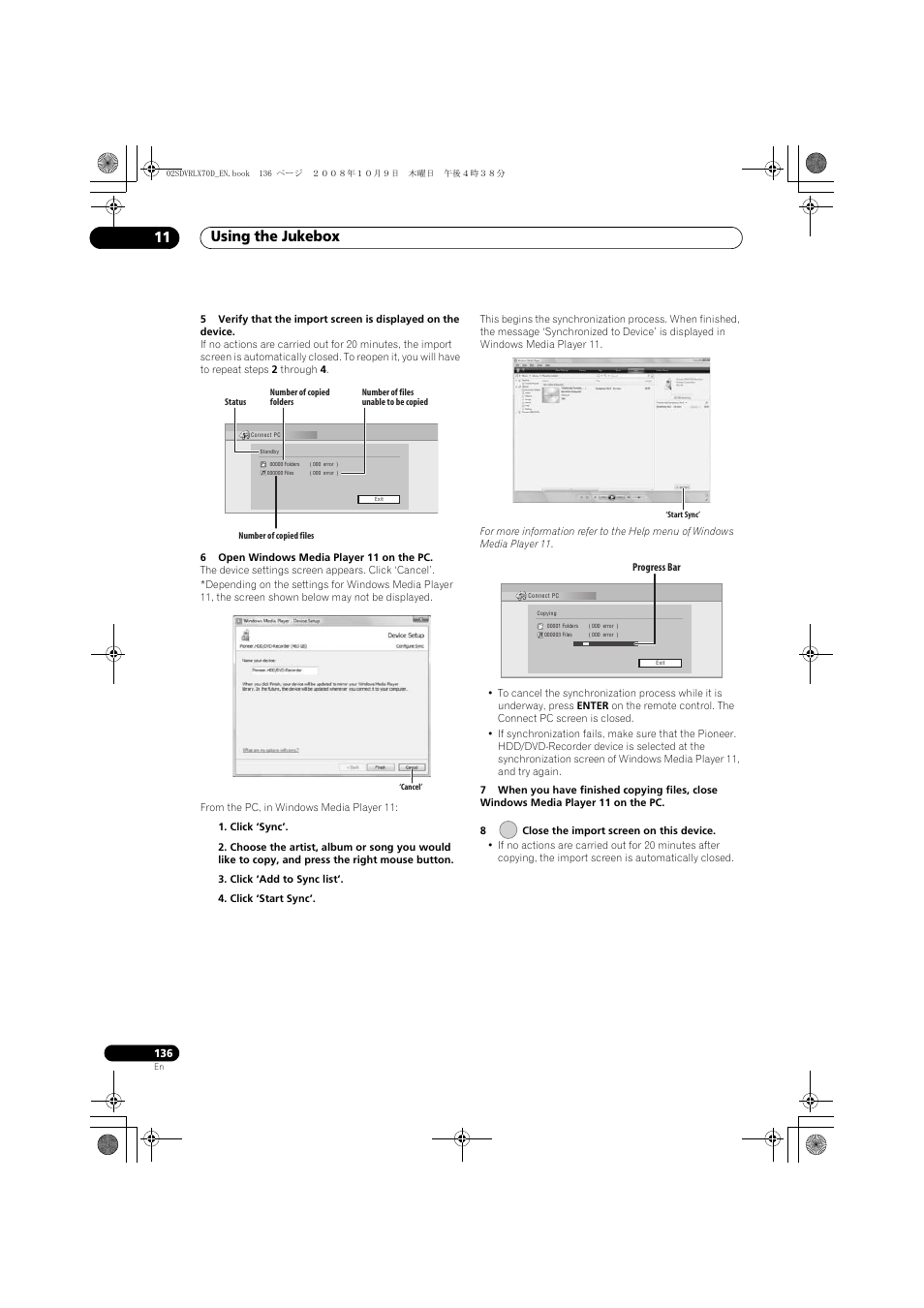 Using the jukebox 11 | Pioneer LX01 User Manual | Page 136 / 182