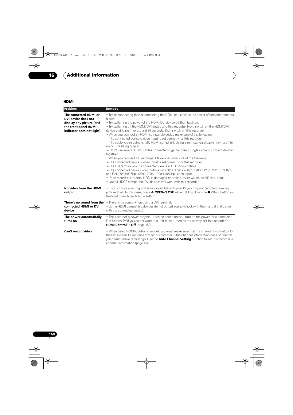 Additional information 16 | Pioneer LX01 User Manual | Page 168 / 182
