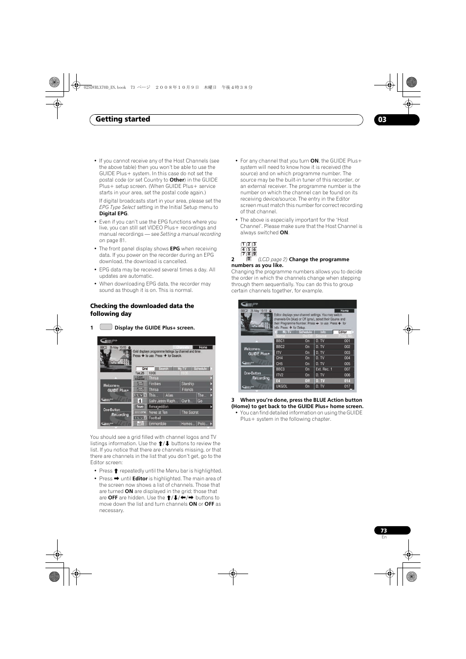 Getting started 03 | Pioneer LX01 User Manual | Page 73 / 182