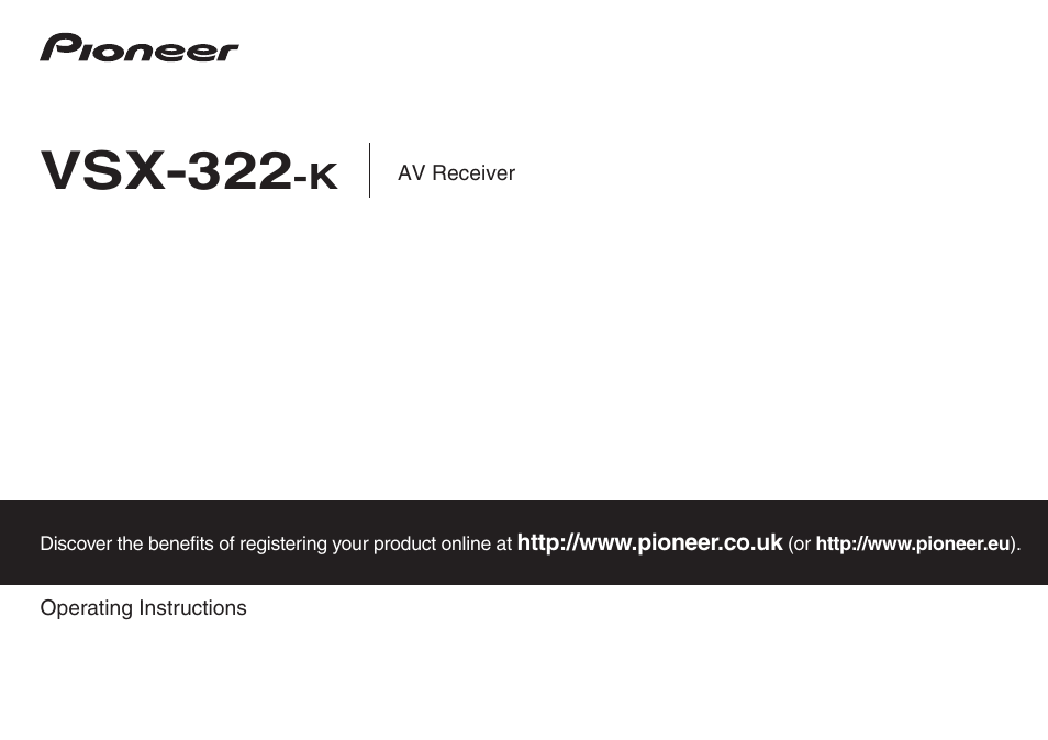 Pioneer VSX-322-K User Manual | 31 pages