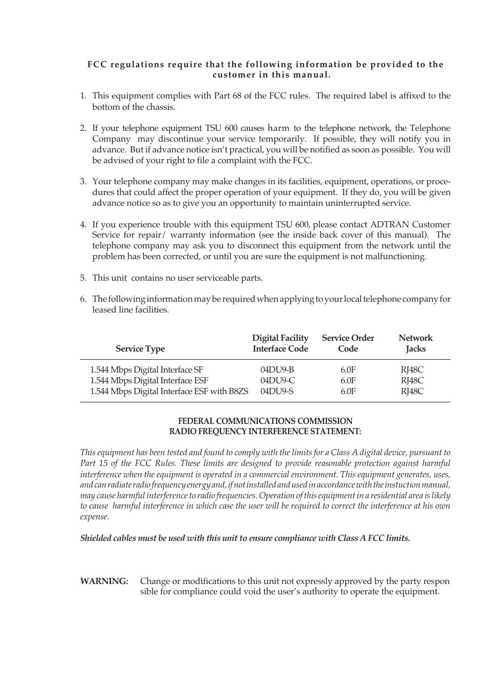 ADTRAN TSU 600 User Manual | Page 3 / 133