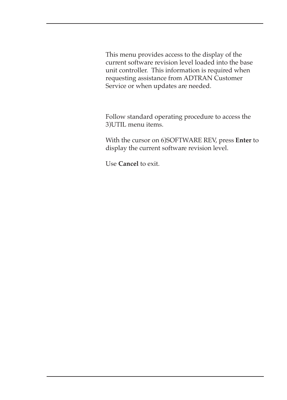 Software revision (software rev) | ADTRAN TSU 600 User Manual | Page 87 / 133