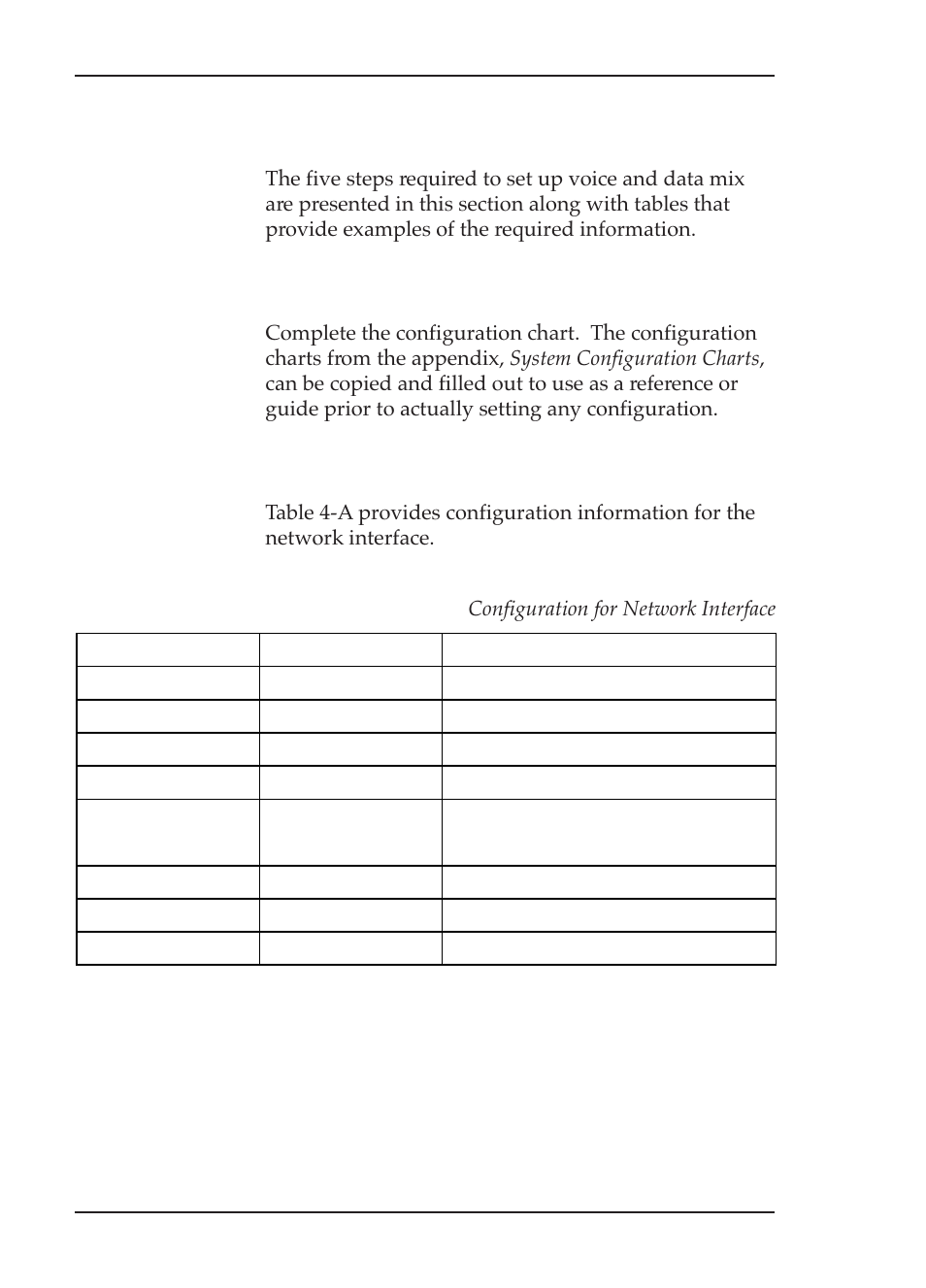 Steps to set up voice and data mix, Prior to step 1, Step 1. configure the network | Configuration for network interface | ADTRAN TSU 600 User Manual | Page 98 / 133