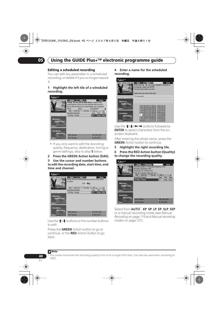 Pioneer DVR-550H-K User Manual | Page 40 / 142