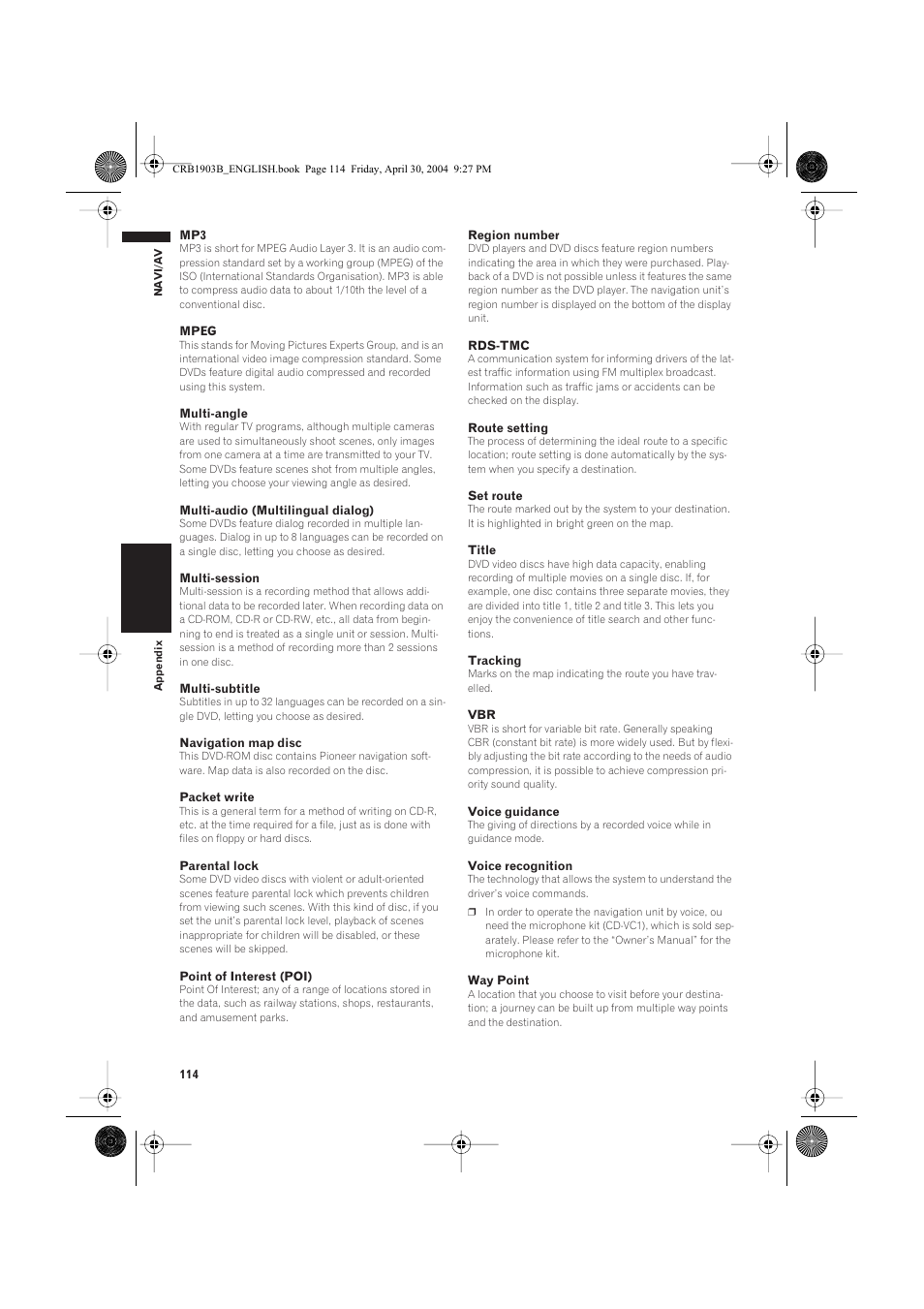 Pioneer AVIC-X1 User Manual | Page 116 / 124