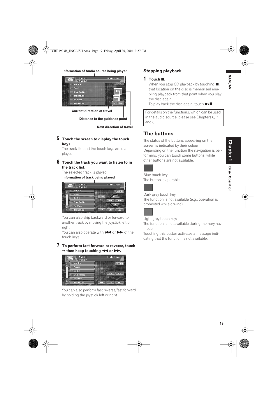 The buttons | Pioneer AVIC-X1 User Manual | Page 21 / 124