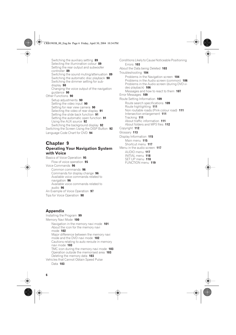 Chapter 9 | Pioneer AVIC-X1 User Manual | Page 8 / 124