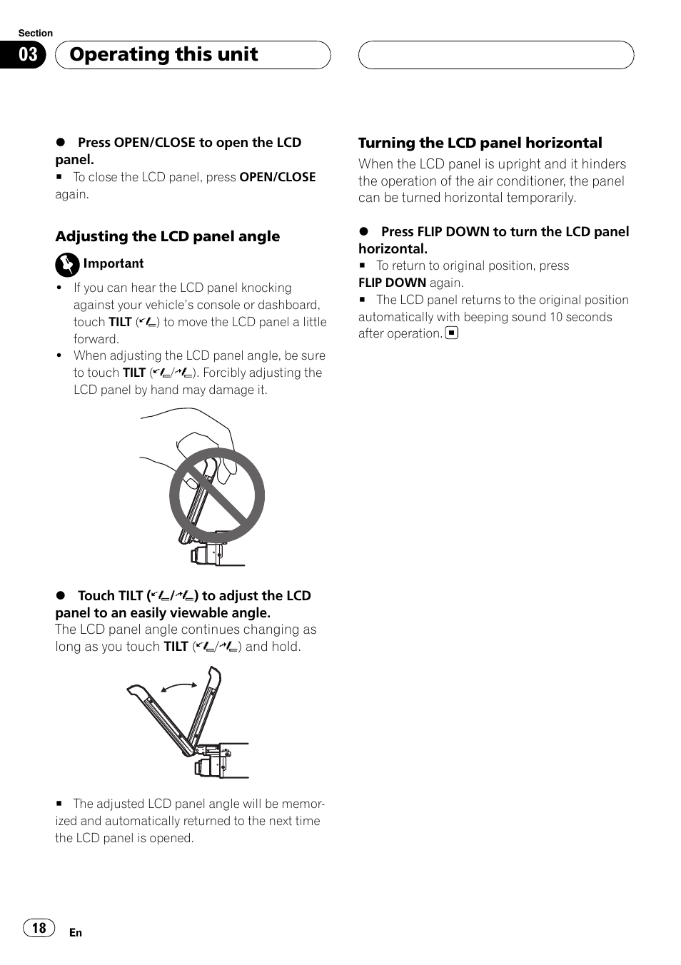 Operating this unit | Pioneer AVH-P5900DVD User Manual | Page 18 / 102