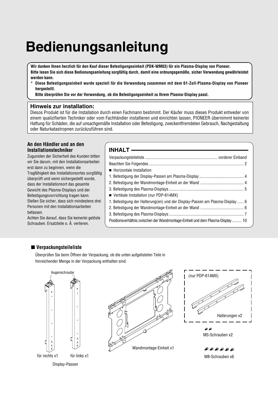 Bedienungsanleitung | Pioneer PDK-WM03 User Manual | Page 32 / 62
