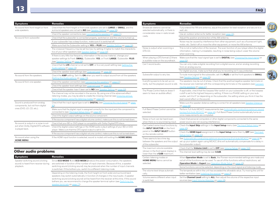 Other audio problems | Pioneer SC-LX57-S User Manual | Page 108 / 134