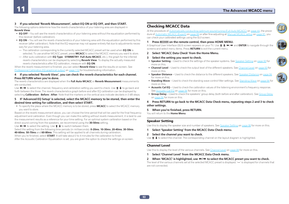 Checking mcacc data | Pioneer SC-LX57-S User Manual | Page 93 / 134