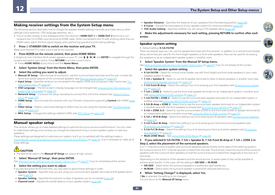 12 the system setup and other setup menus | Pioneer SC-LX57-S User Manual | Page 97 / 134