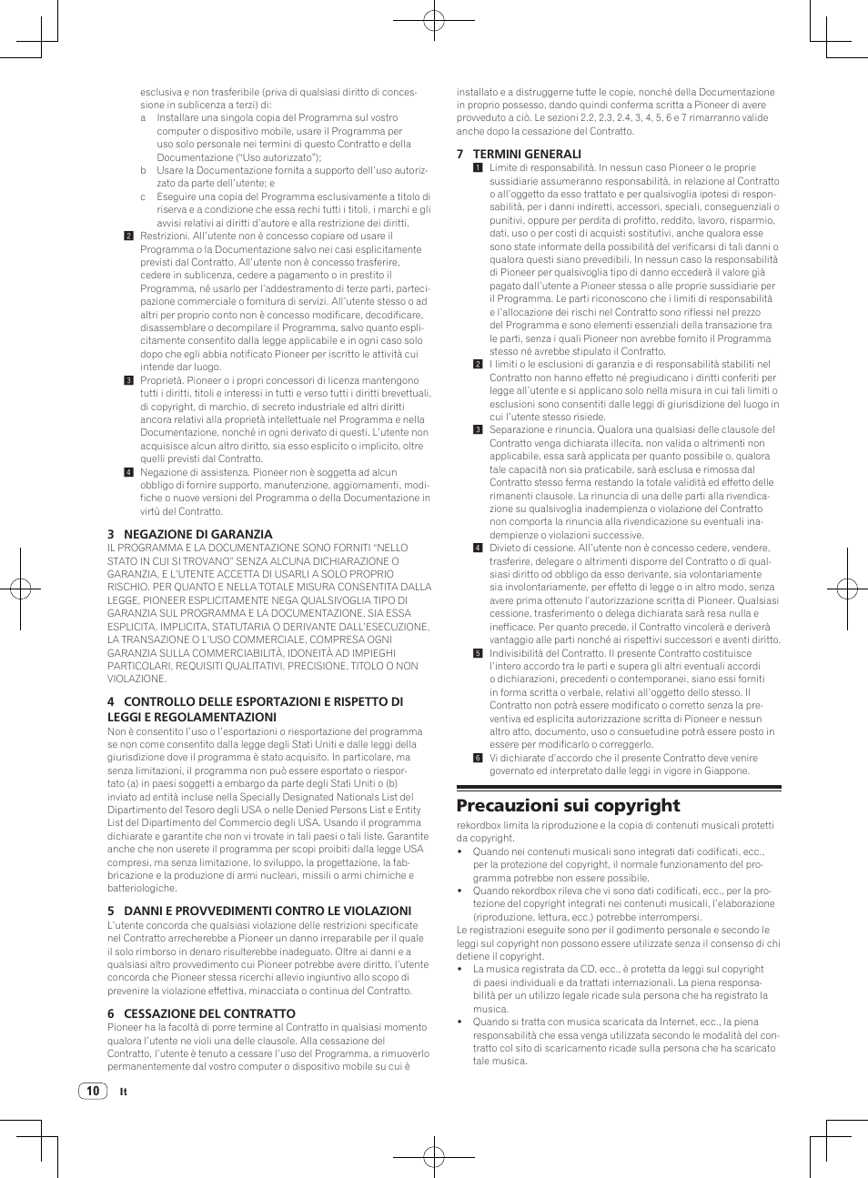 Precauzioni sui copyright | Pioneer CDJ-900NXS User Manual | Page 38 / 84