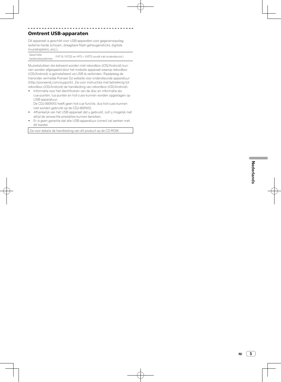 Omtrent usb-apparaten | Pioneer CDJ-900NXS User Manual | Page 43 / 84