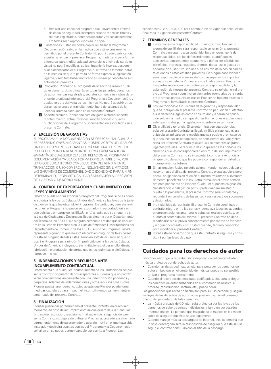 Cuidados para los derechos de autor | Pioneer CDJ-900NXS User Manual | Page 58 / 84