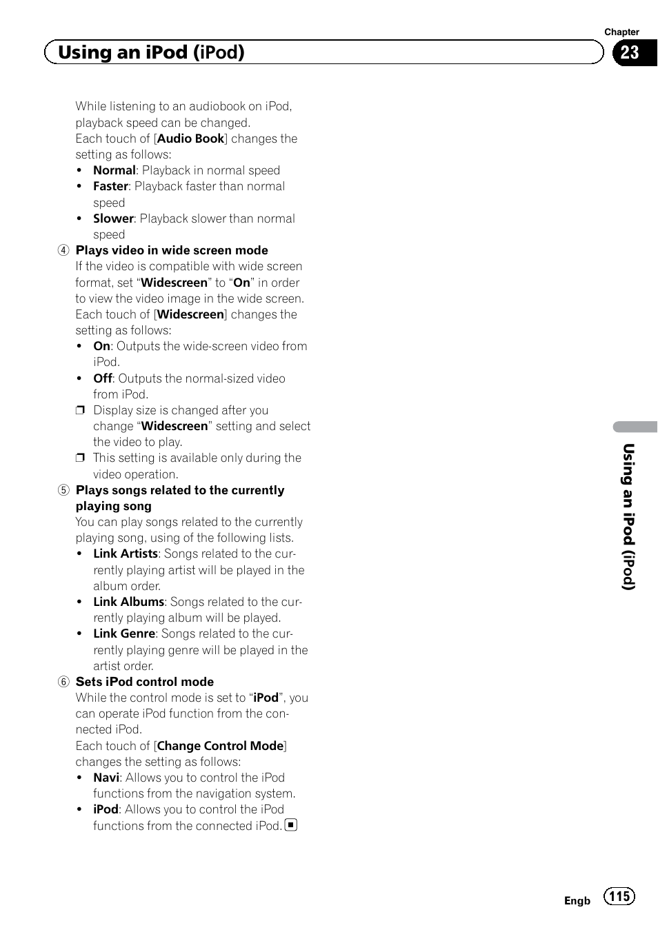 Using an ipod (ipod) | Pioneer AVIC-F9220BT User Manual | Page 115 / 200