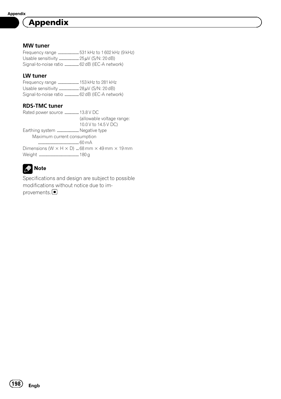Appendix | Pioneer AVIC-F9220BT User Manual | Page 198 / 200