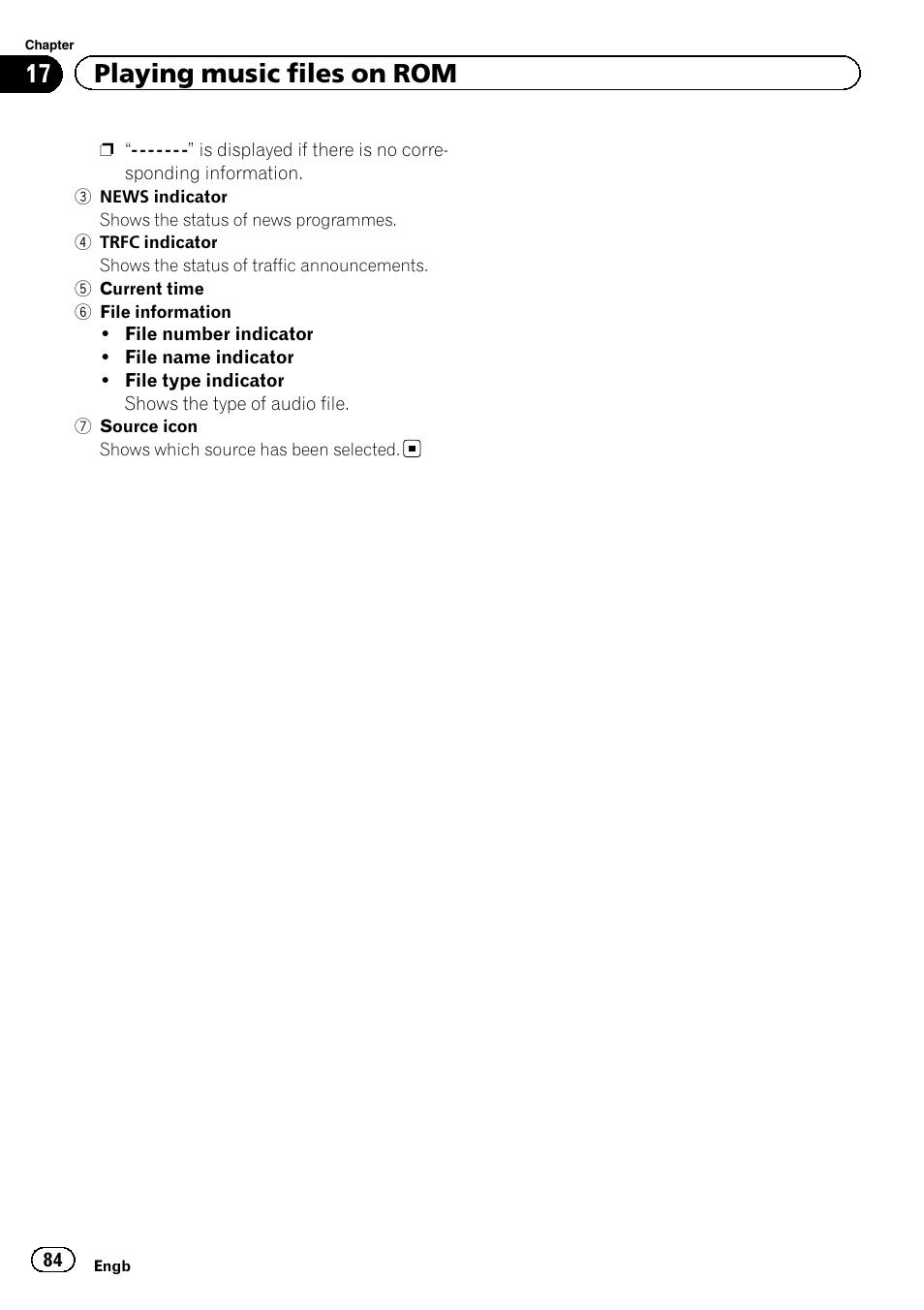 17 playing music files on rom | Pioneer AVIC-F9220BT User Manual | Page 84 / 200
