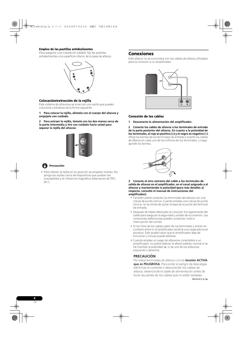 Conexiones | Pioneer S-81B-LR-QL User Manual | Page 24 / 54