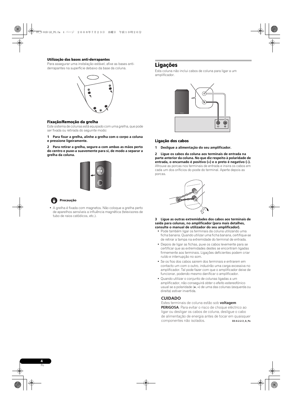 Ligações | Pioneer S-81B-LR-QL User Manual | Page 28 / 54