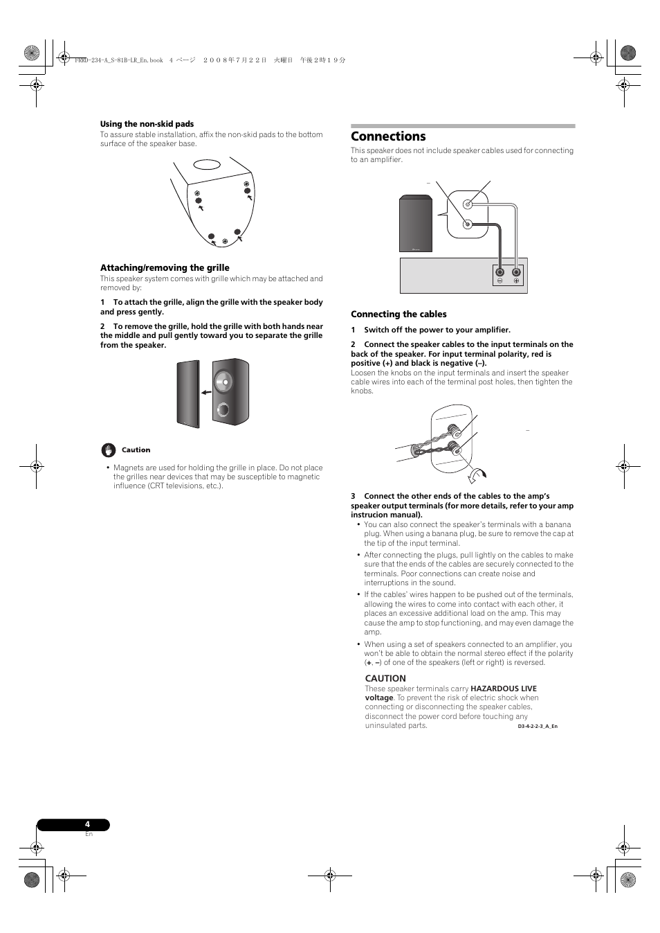 Connections | Pioneer S-81B-LR-QL User Manual | Page 4 / 54