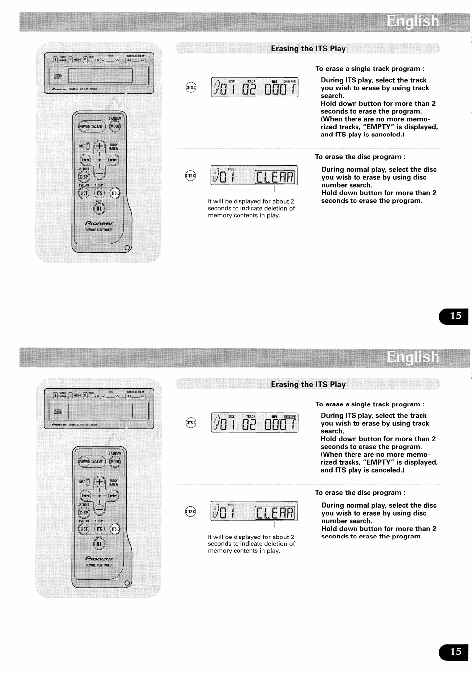 Erasing the its play, Yiju i, N n n r | Pioneer CDX-FM657 User Manual | Page 15 / 68