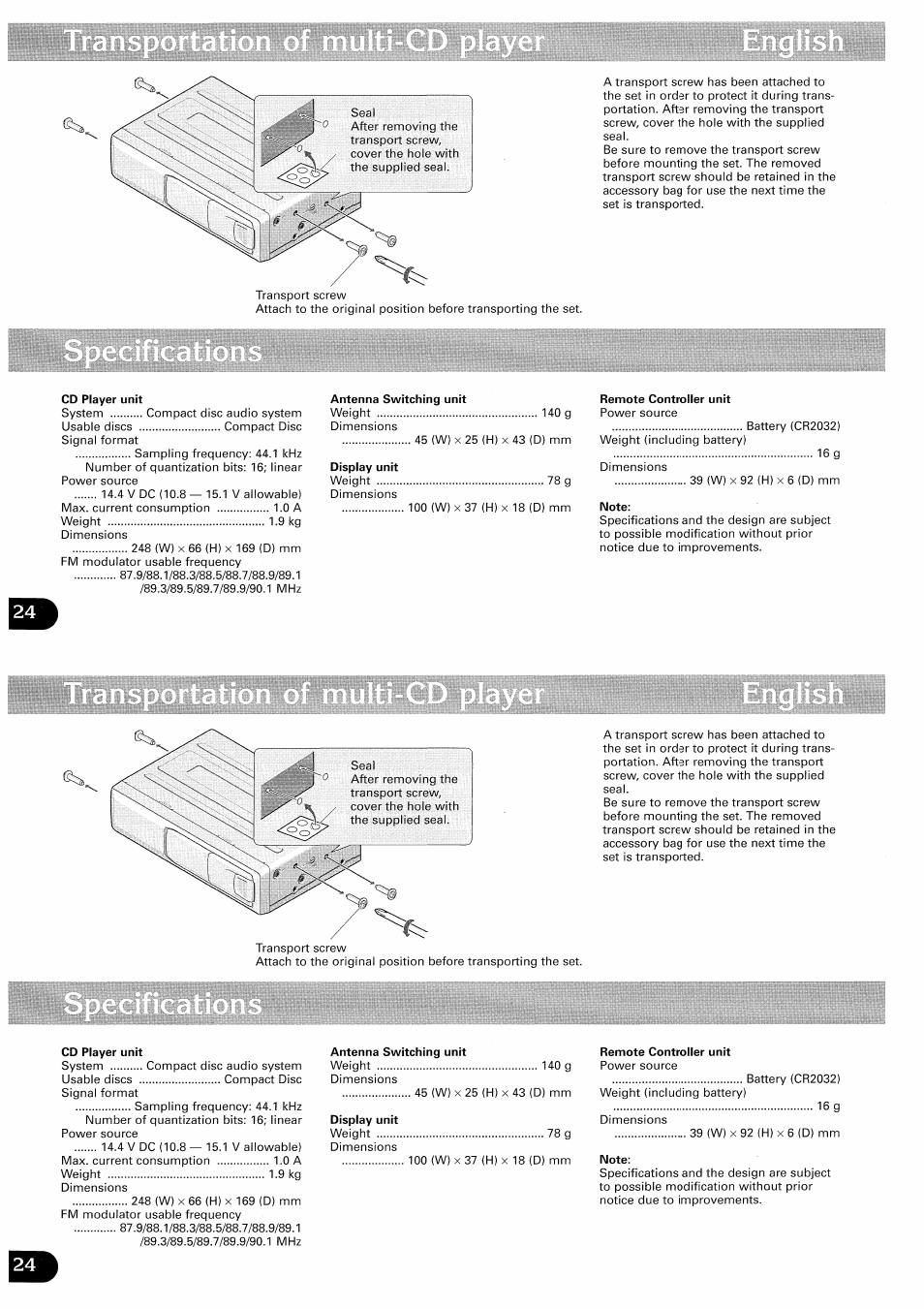 Pioneer CDX-FM657 User Manual | Page 24 / 68