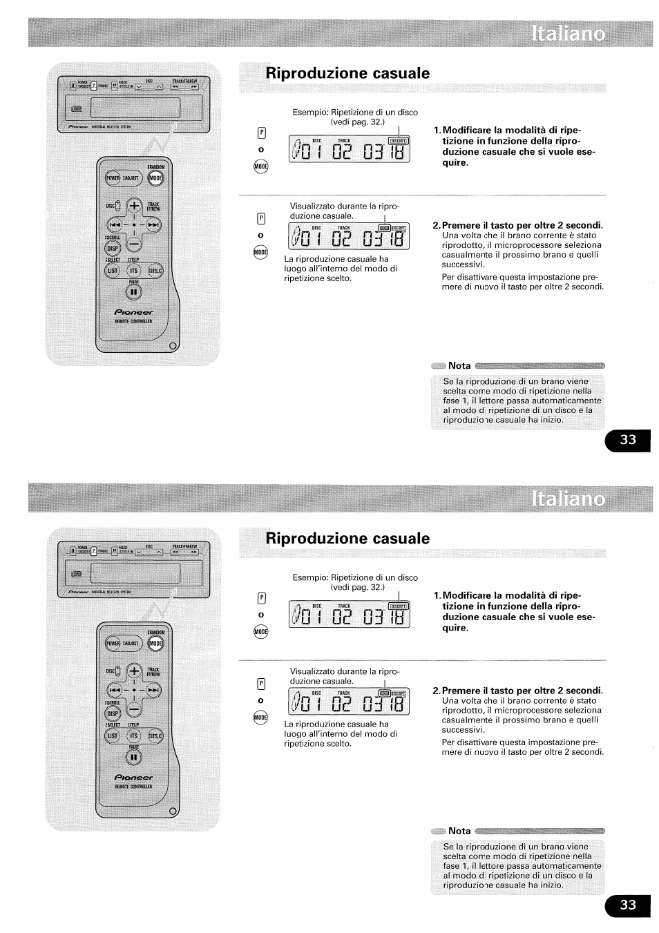 Riproduzione casuale, Ij/u, N p n p | Pioneer CDX-FM657 User Manual | Page 33 / 68