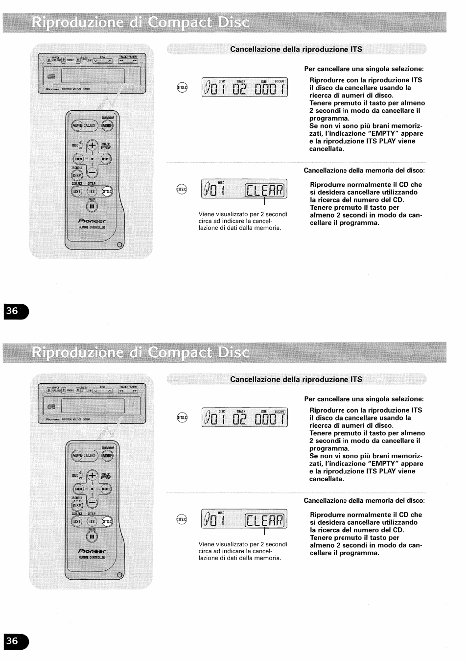 Cancellazione della riproduzione its | Pioneer CDX-FM657 User Manual | Page 36 / 68