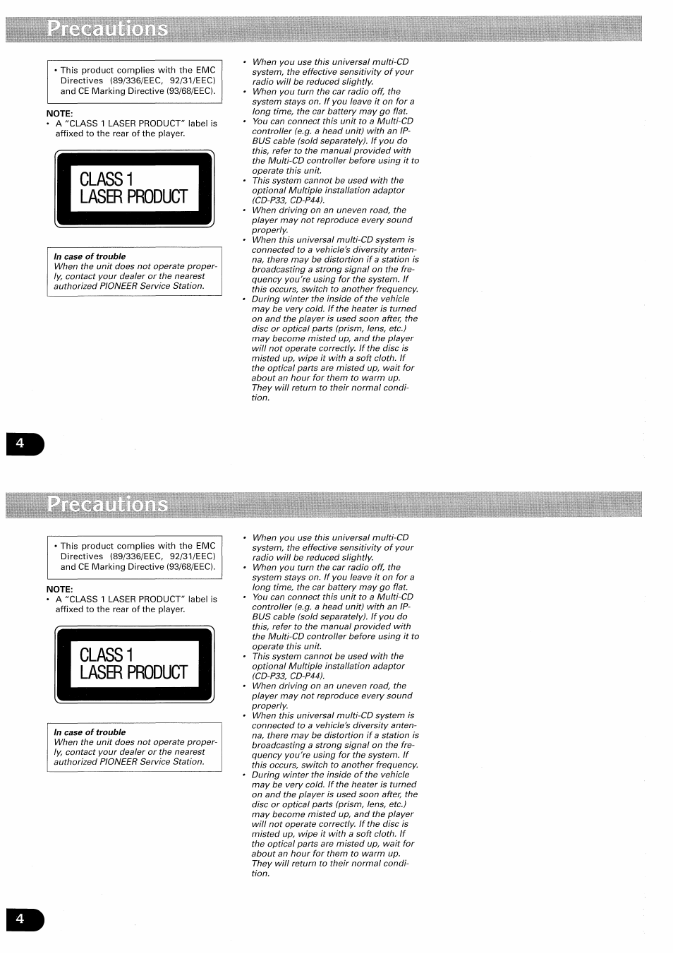 Pioneer CDX-FM657 User Manual | Page 4 / 68