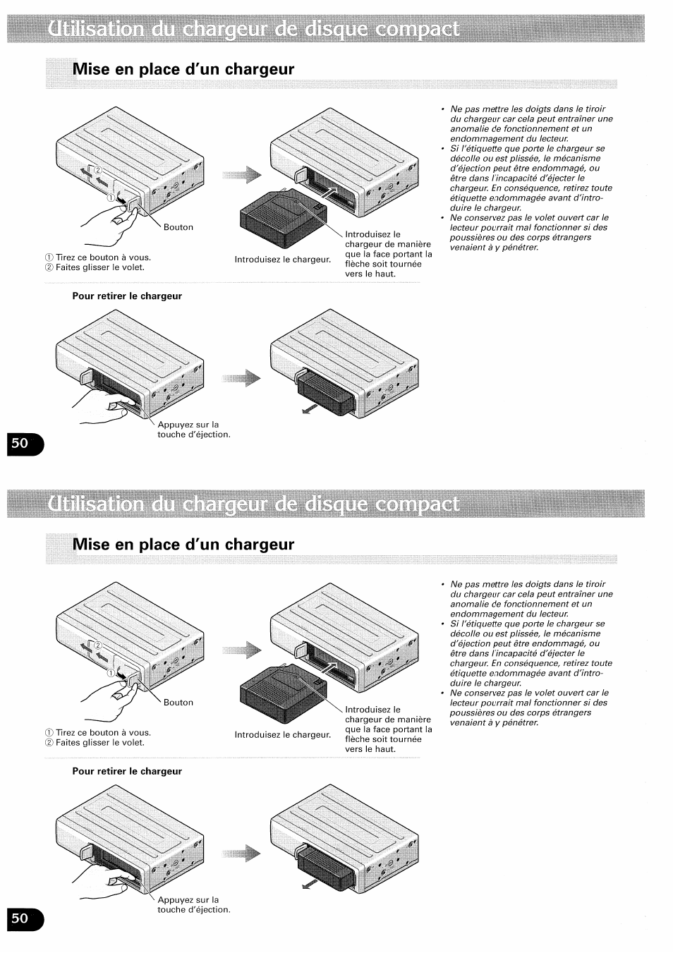 Mise en place d'un chargeur | Pioneer CDX-FM657 User Manual | Page 50 / 68