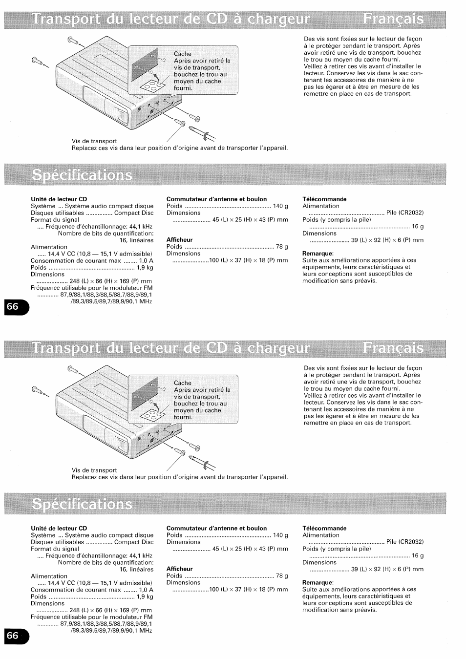 Pioneer CDX-FM657 User Manual | Page 66 / 68